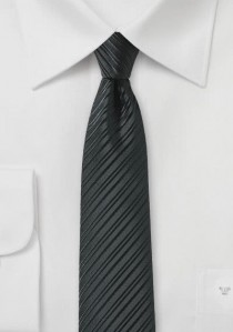Krawatte schmal geformt Streifen-Struktur schwarz