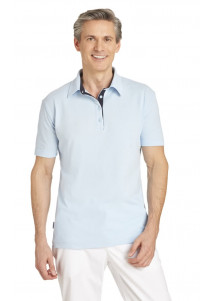 Unisex Poloshirt hellblau Baumwolle Stretch