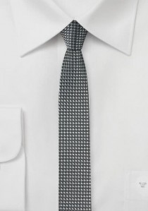 Extra schmale Krawatte strukturiert silber