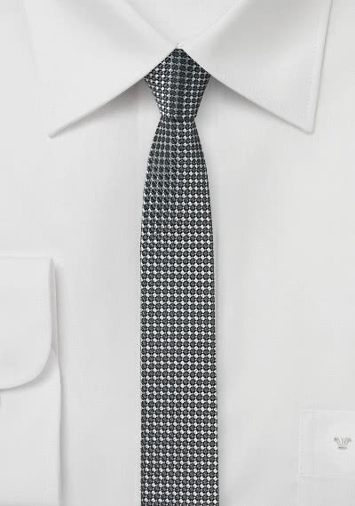 Extra schmale Krawatte strukturiert silber - 