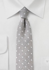  - Krawatte mit Leinen getupft silber