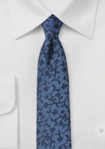Krawatte Ranken-Pattern hellblau navy