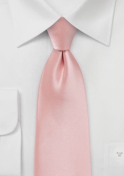 Extra lange Krawatte einfarbig rosa - 