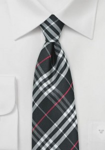 XXL-Krawatte Karo-Muster schwarz weiß