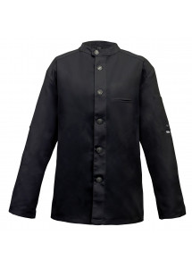Herren-Kochjacke im Bikerstyle / Schwarz