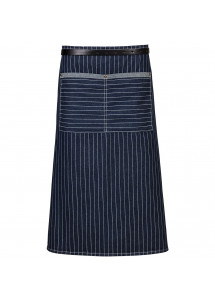 Bistroschürze in Royalblau (Jeanslook / Nadelstreifen)