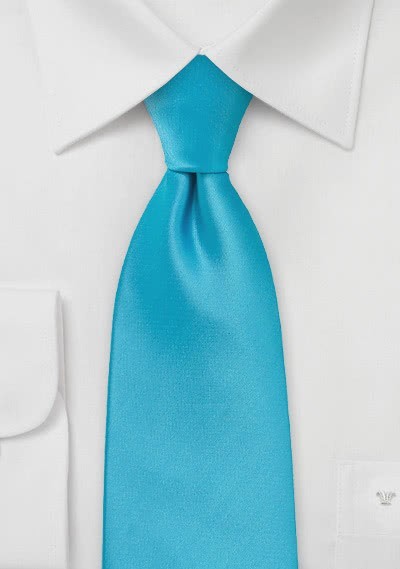 Kunstfaser-Krawatte unifarben cyan - 