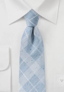 Krawatte Karomuster hellblau mit Baumwolle