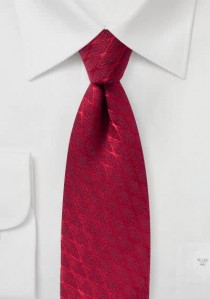  - Krawatte Wellen-Rauten rot mit Wolle