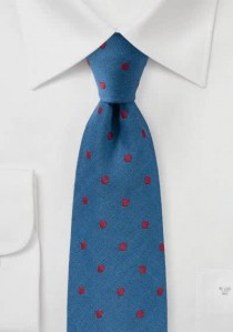  - Krawatte mit Wolle stahlblau Punkte