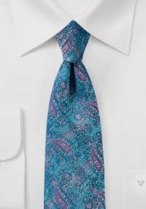 Krawatte gesprenkelt Paisleymotiv cyan