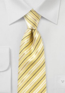  - Krawatte Baumwolle Streifendesign blassgelb