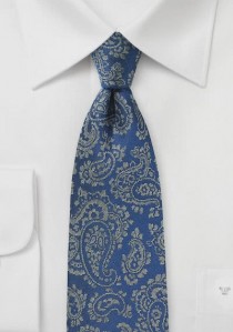 Krawatte Paisley-Motiv blau