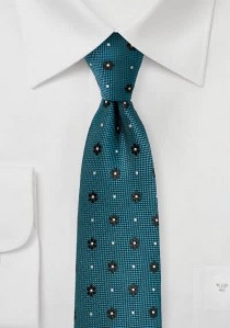  - Krawatte texturiert Blüten petrol