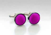 Manschetten-Knöpfe Stoff magenta