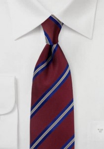  - Krawatte Streifendesign weinrot