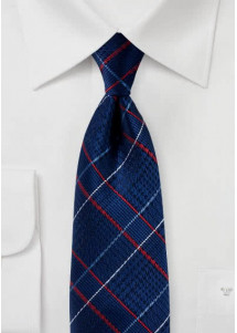 Krawatte Glencheckmuster navyblau