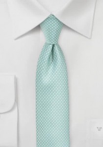 Krawatte schmal geformt mint tupfengemustert