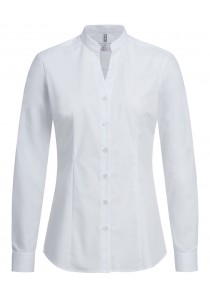  - Damen-Bluse mit Stehkragen - Weiß