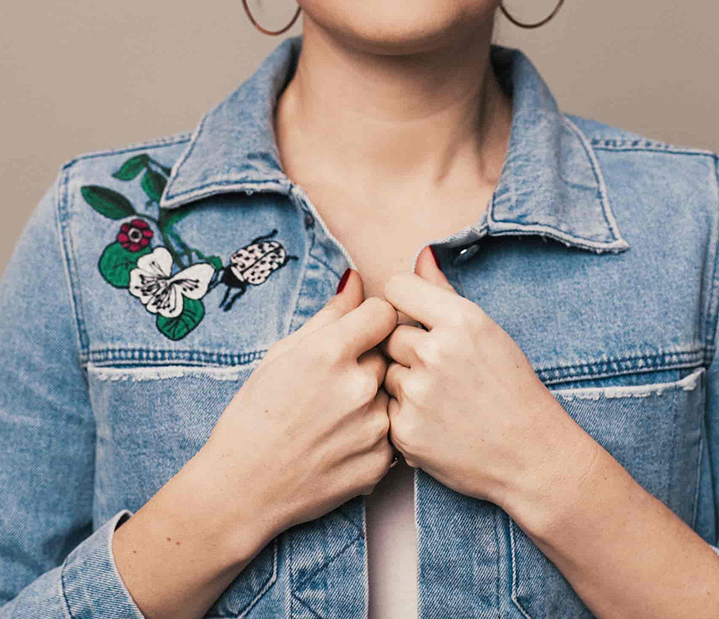 stick auf Jeansjacke